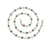 ZHOUXYFDC Chaînes de Lunettes Chaîne de Lunettes de Soleil Couleurs, chaîne de Lunettes en métal, chaîne d'épissure de Lunettes, chaîne multifonctionnelle, chaîne de Perles d'imitation(Green)