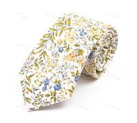 ZHOUXYFDC Cravate Homme Cravate en Coton à Motif Floral Chic for Homme, Magnifique Cravate à Motif Floral, Couleur Claire, décontractée, étroite, Accessoire de Costume(Multi-Colored-8)