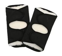 ZHOUXYFDC GenouillèRes Volley-Ball 2 pièces hiver Sports de plein air chaud allongé genouillères protecteur élastique laine thermique en peluche genouillère genouillère(Black,M)