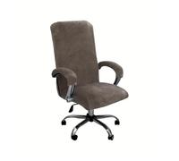 ZHOUXYFDC Houssesdechaise De Gaming Housse De Chaise De Bureau en Velours, Élastique, Pivotante, Extensible, for Jeu, avec Gants D'accoudoir, 3 Pièces/Ensemble(Khaki,L)