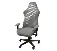 ZHOUXYFDC Houssesdechaise De Gaming Housse De Chaise De Jeu en Polaire Élastique, Housse De Siège D'ordinateur, Housse De Chaise De Bureau À Levage Rotatif avec Étui D'accoudoir(Light grey2)