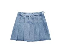 ZHOUXYFDC Jupe Jean Femme Mini-Jupe en Jean plissée Large for Femme, Style Vintage, Taille Haute, Fermeture éclair latérale(XS)
