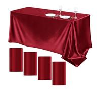 ZHOUXYFDC Nappe De Noel Grande Nappe en Satin, Couleur Unie, Brillante Et Lisse, Idéale for Un Mariage, Un Banquet, Un Anniversaire, Une Fête Ou La Décoration De La Maison(Wine Red,145x240cm)
