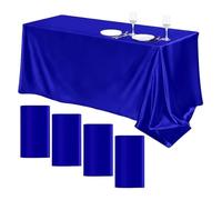 ZHOUXYFDC Nappe De Noel Grande Nappe en Satin, Couleur Unie, Brillante Et Lisse, Idéale for Un Mariage, Un Banquet, Un Anniversaire, Une Fête Ou La Décoration De La Maison(Sapphire Blue,145x220cm)