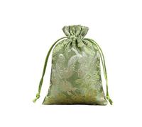 ZHOUXYFDC Pochettes en Brocart de Soie Sac à Cordon en Satin brodé 5 pièces (10x14cm), Pochettes en Brocart de Soie, Sachet de Bijoux damassé, Pochette Cadeau de noël et de Mariage(12)