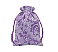 ZHOUXYFDC Pochettes en Brocart de Soie Sac à Cordon en Satin brodé 5 pièces (10x14cm), Pochettes en Brocart de Soie, Sachet de Bijoux damassé, Pochette Cadeau de noël et de Mariage(5)