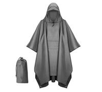 ZHOUXYFDC Poncho De Pluie Adulte Poncho de pluie multifonction en PU trois en un for adulte, idéal for les voyages, la randonnée, l'escalade et l'extérieur(Grey)