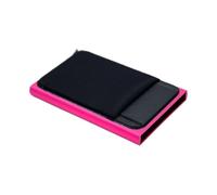 ZHOUXYFDC Porte Carte Portefeuille Fin en Aluminium avec Pochette arrière élastique, Porte-Cartes de crédit, Mini Portefeuille, étui à Ouverture Automatique for Cartes bancaires(Rose Red)