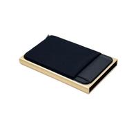 ZHOUXYFDC Porte Carte Portefeuille Fin en Aluminium avec Pochette arrière élastique, Porte-Cartes de crédit, Mini Portefeuille, étui à Ouverture Automatique for Cartes bancaires(Gold)