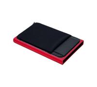 ZHOUXYFDC Porte Carte Portefeuille Fin en Aluminium avec Pochette arrière élastique, Porte-Cartes de crédit, Mini Portefeuille, étui à Ouverture Automatique for Cartes bancaires(Red)