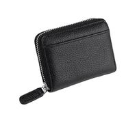 ZHOUXYFDC Porte Carte Portefeuille Fin en Cuir véritable avec 20 emplacements for Cartes de crédit, Pochette zippée for Carte d'identité, Porte-Monnaie, Noir