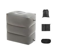 ZHOUXYFDC Repose Pieds Gonflable Three Layer Mat Inflatable Mattress Air Foot Rest Pillow Long Distance Car Plane High Speed Rail Teavel for Sleep Bed(Three Layer Grey)