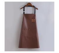 ZHOUXYFDC Tablier Cuisine Tablier en cuir PU imperméable et résistant à l'huile, vêtements de travail de cuisine, nettoyage de cuisine à domicile, tablier unisexe sans manches réglable(Brown)