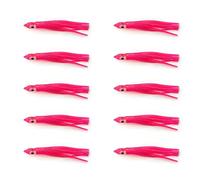 ZHOUYQXLX 10 pièces 90mm leurres de pêche Poulpe Lumineux appâts Souples appâts de crevettes en Caoutchouc Crochet de calmar Rouleau de Tissu Crochet de pêche en mer leurres de pêche Rose