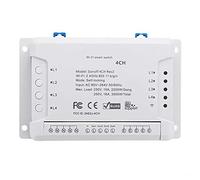 ZHOUYUFAN 4 canaux 10A 2200W 2.4Ghz Smart Home WiFi Wireless Switch APP Télécommande AC 90V-250V 50 / 60Hz Montage sur Rail DIN Domotique Module