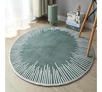 ZHOUZHOU Tapis rond en coton doux, antidérapant, anti-fatigue, lavable, style simple, tapis de sol à poils courts pour chambre à coucher, salon, cuisine, 100 cm, vert