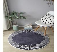 ZHOUZHOU Tapis rond en coton doux, antidérapant, anti-fatigue, lavable, style simple, tapis de sol à poils courts pour chambre à coucher, salon, cuisine, 160 cm, gris