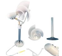 ZHOZHUT 10W Modèle De Turbine éolienne en Spirale DIY 12V Mini éoliennes Générateur De Vent Vertical, Kit De Générateur De Vent avec Ampoule LED, Bobine De Cuivre Pur, Modèle D'Enseignement,Blanc
