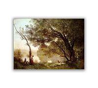 ZHPLIX Jean-Baptiste-Camille Corot Impressions d'art Reproductions de peintures célèbres giclée Tableaux sur toile Souvenir de Mortefontaine 40x56cm sans cadre