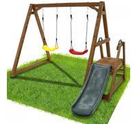 ZHPPED Balançoire Double pour Enfants, balançoire Robuste pour Enfants avec Doubles balançoires, Toboggan, échelle, équipement de Jeux pour Enfants pour Le Jardin