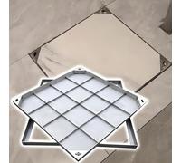 ZHPPED Couvercle de Regard encastré et Cadre - Couvercle de Regard extérieur carré argenté encastré - Couvercle de Chambre d'inspection carré en Acier Inoxydable,22"x22"(56x56cm)