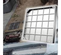 ZHPPED Couvercle de Regard et Cadre Invisibles en Acier Inoxydable 26 x 26, 24 x 24, 30 x 30, 20 x 20, 32 x 32, 36 x 36, Couvercle de Fosse septique carré encastré Robuste,17"x17"(43x43cm)