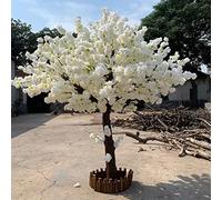 ZHPPED Fleurs De Cerisier Artificielles Blanches Faites À La Main, Grand Arbre, Faux Vignes, Fleurs pour Intérieur, Extérieur Restaurant Plante Artificielle,1.2x1.2m/3.9x3.9ft