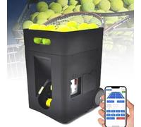 ZHPPED Machine à balles de Tennis Portable, Lanceur Automatique de balles de Tennis, Machine à balles de Tennis 50 balles, Exercices préprogrammés et personnalisés, Mode d'entraînement Complet