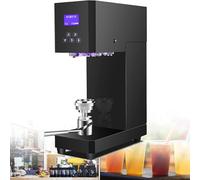 ZHPPED Machine à Sceller Les Canettes Semi-Automatique, avec Panneau Intelligent et comptage, Calibre 55 mm, scelleuse de canettes à Hauteur réglable pour canettes Pet, Lait, thé, café Black