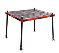 ZHPPED Plateforme de pêche Portable Riverside Lakeside avec Porte-Cannes, Trou pour Parasol, Pieds réglables en Hauteur, Ponton de pêche Pliable et léger, Tout Terrain 90x80x110cm/35x31x43in