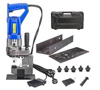 ZHPPED Poinçonneuse hydraulique 1300 W, perforatrice électrique portative pour creuser des trous en métal avec 5 matrices Φ1/4"-4,channelsteel