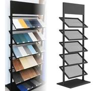 ZHPPED Présentoir De Carrelage Au Sol, Présentoir De Présentoir en Porcelaine Au Sol, Support D'organisateur De Carrelage Au Sol en Métal À 5 Couches, Adapté Aux Salles,Black-47X35X150CM