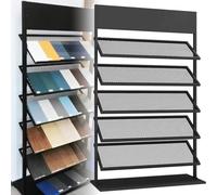 ZHPPED Présentoir De Carrelage Au Sol, Présentoir De Présentoir en Porcelaine Au Sol, Support D'organisateur De Carrelage Au Sol en Métal À 5 Couches, Adapté Aux Salles,Black-87X35X150CM