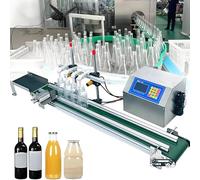 ZHPPED Remplisseuse de liquides, remplisseuse de Miel, remplisseuse Automatique de liquides à 4 têtes avec Tapis Roulant, Hauteur de Remplissage réglable, pour Eau et vin 4H1200