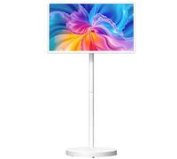 ZHPPED Téléviseur Portable à roulettes 32 Pouces, écran Tactile sans Fil Intelligent 1080p, Batterie intégrée de 38 400 mAh, Deux Haut-parleurs, 6 Go + 128 Go