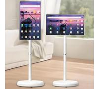 ZHPPED Téléviseur Portable Intelligent de 21,5 Pouces, écran Tactile Rotatif à 360°, Moniteur TV Portable Mobile, Android 13, Batterie intégrée de 6000 mAh, Deux Haut-parleurs 4+64G