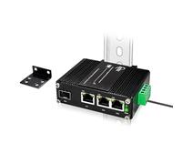Zhpuostd Mini commutateur Ethernet Gigabit industriel à 3 ports, avec RJ45 10/100/1000 Mbps, 1 port SFP, convertisseur de média à fibre optique sur rail DIN, IP40, -40 ℃ ~ 75 ℃