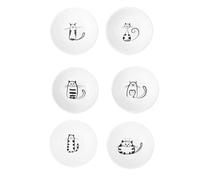 ZHQZZPH Lot de 6 petites gamelles en céramique pour chat - Adorables petits plats en céramique parfaits comme gamelles pour chat, bols à tremper pour sauces, assiettes pour chat et serveurs à goûter