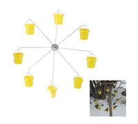 ZHQZZPH Mangeoire à oiseaux à grande roue pour colibris - 8 paniers rotatifs pour l'extérieur, mangeoire à oiseaux sauvages suspendue avec design dynamique attire les colibris - Facile à remplir