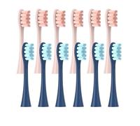 zhranbg Lot de 12 têtes de Brosse de Rechange emballées sous Vide compatibles avec Les Buses de Nettoyage en Profondeur Oclean X PRO/Z1/F1/One/Air 2/SE Soft (12 Gris)(6pink6blue)