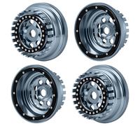 ZHRCFUN Lot de 4 jantes CNC Beadlock pour 1/7 Mojave 6S EXB & 1/8 Mojave 4S BLX Desert Truck Upgrade Accessoires (titane)