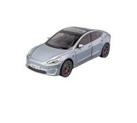 ZHRDWE Copie Fidèle l'Origine Modèle De Voiture en Alliage Tesla 3 À L'échelle 1:24 Jouets pour Garçons Et Adolescents Maquette Voiture(Bleu)