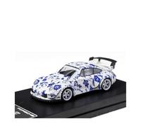 ZHRDWE Copie Fidèle l'Origine Modèle Réduit De Voiture Métal Bleu Et Blanc Porsche RWB 993 964 Échelle 1/64 Jouet De Collection Classique Cadeau Maquette Voiture(White993)