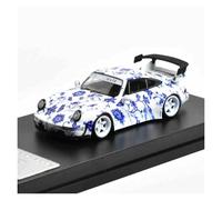 ZHRDWE Copie Fidèle l'Origine Modèle Réduit De Voiture Métal Bleu Et Blanc Porsche RWB 993 964 Échelle 1/64 Jouet De Collection Classique Cadeau Maquette Voiture(White964)