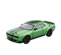 ZHRDWE Maquette Voiture 1:24 pour Dodge Challenger SRT Hellcat Ornements De Voiture en Alliage Simulés Cadeaux d'anniversaire Objets De Collection pour Garçons Copie Fidèle l'Origine(Vert)