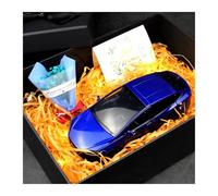 ZHRDWE Maquette Voiture Coffret Cadeau pour Tesla Model X Modèle 1:24 Voiture Moulée sous Pression Souvenir d'anniversaire Saint-Valentin Noël Copie Fidèle l'Origine(Bleu)