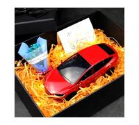 ZHRDWE Maquette Voiture Coffret Cadeau pour Tesla Model X Modèle 1:24 Voiture Moulée sous Pression Souvenir d'anniversaire Saint-Valentin Noël Copie Fidèle l'Origine(Rouge)