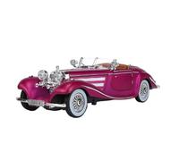 ZHRDWE Maquette Voiture Modèle Voiture Classique Métal Moulé sous Pression Modèle Simulation Son Et Lumière pour Benzs 500K 1936 Affichage Statique 1:24 Copie Fidèle l'Origine(Rose)