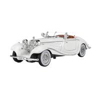 ZHRDWE Maquette Voiture Modèle Voiture Classique Métal Moulé sous Pression Modèle Simulation Son Et Lumière pour Benzs 500K 1936 Affichage Statique 1:24 Copie Fidèle l'Origine(White)