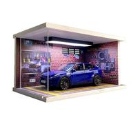 ZHRDWE Maquette Voiture Vitrine Garage pour Voiture Moulée sous Pression Tesla Model Y 1:24 Ornements Statiques Collection Véhicules Cadeaux Copie Fidèle l'Origine(Style 9)